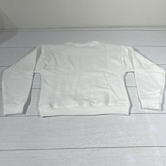 Hanes EcoSmart Kids White Sweatshirt Size 6-8 - Picture 10 of 12